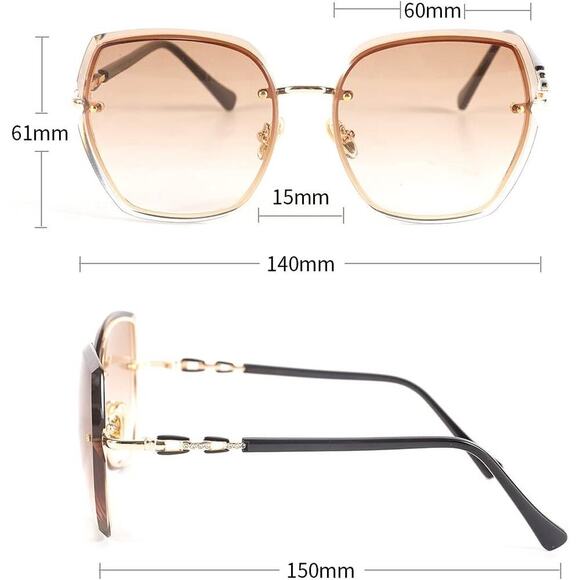 Luxury Oversized Square Sunglasses - Gradient, Chic, UV Protection & Trendy - Picture 3 of 6